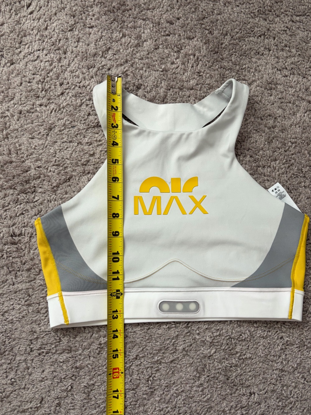 Nike AirMax Grey and Yellow Sports Bra - Picture 3 of 6
